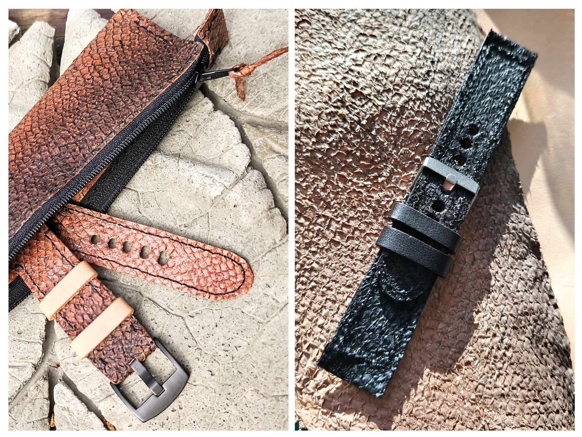 Lohennahkaiset rannekkeet kelloon